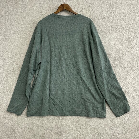 NEW English Laundry Men's XXL Green Long-Sleeve Crew Neck Waffle Knit Sweatshirt - Picture 4 of 11